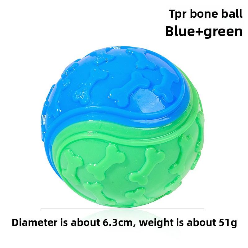 Pet Toy - Two-color Bone Imprint C-shaped Ball Sound-producing Ball - Durable and Chewable Toy for Puppies - Small Dog Toy Ball