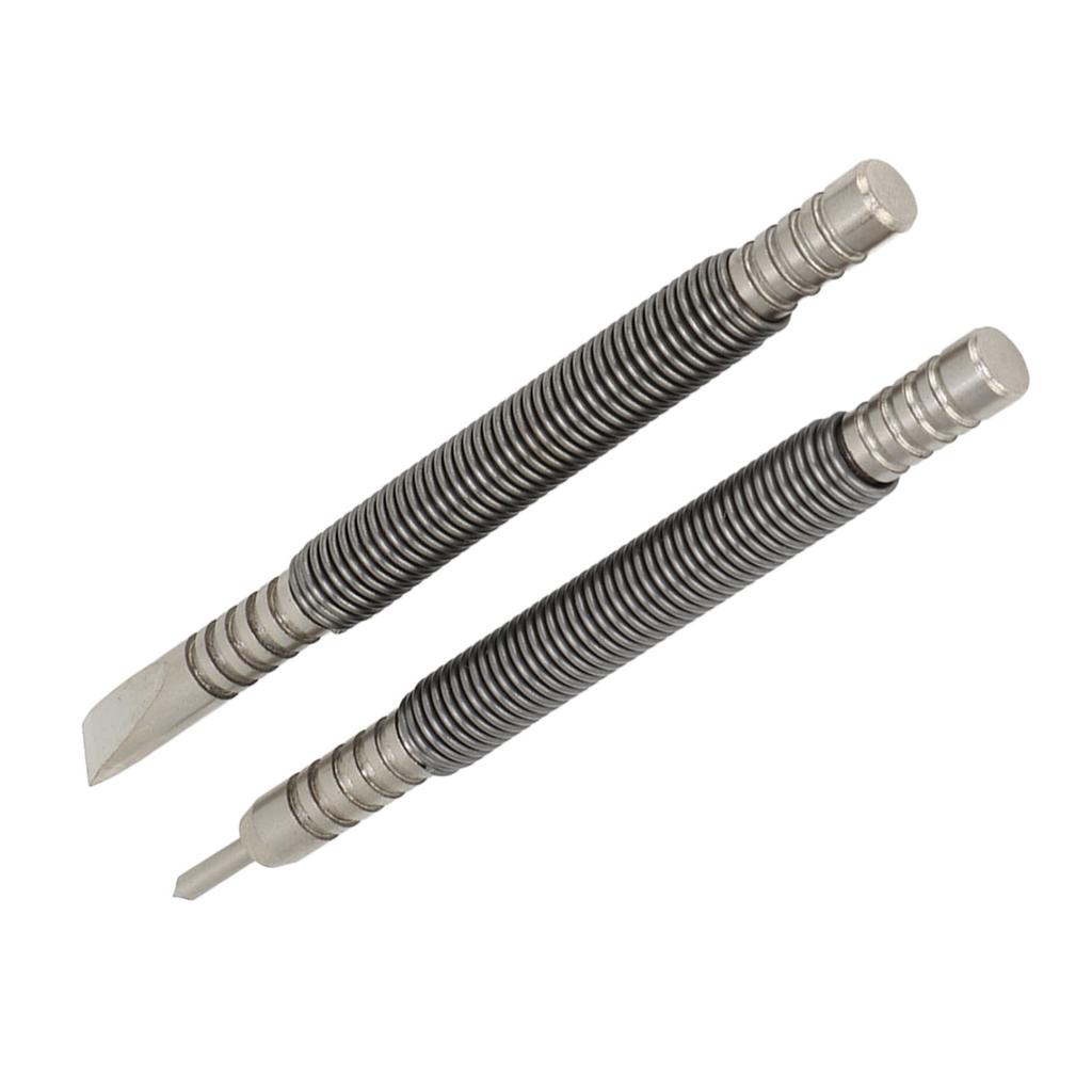 2 Pcs Nail Set Tool High Carbon Steel Double Ended Spring Nails Punch Tool Hammerless Nail Set Punch
