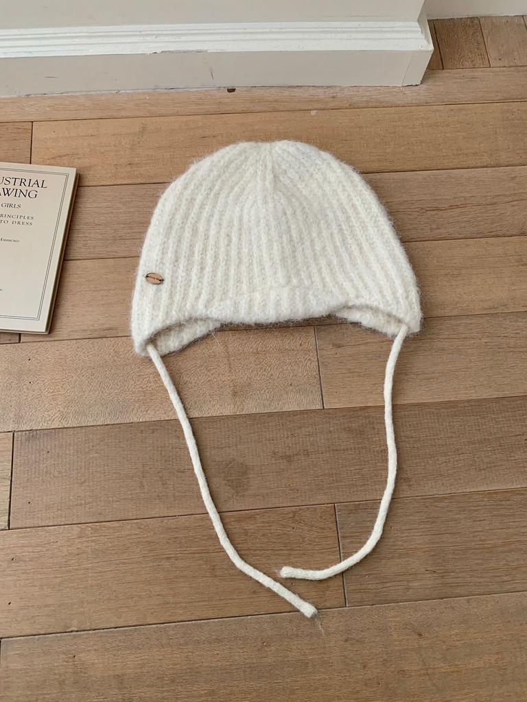 Knitted Wool Blend Beanie Stretchy Hat Women Windproof & Warm For Cycling, Hiking, And Daily Wear Cold Cap Soft New