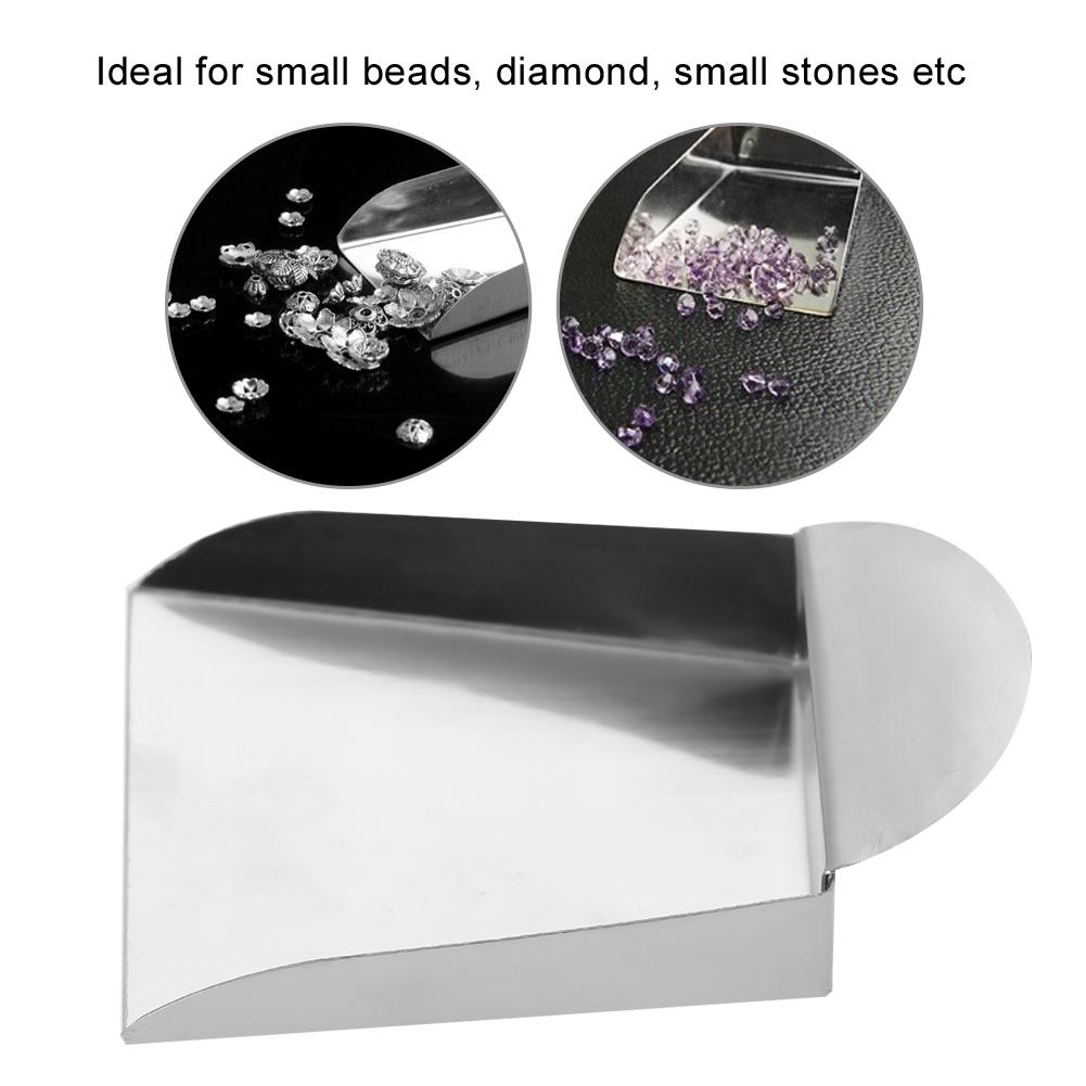 Jewelry Shovel for Pearls Gemstones Diamond Beads Scoop Steel Tools With Plate Handle