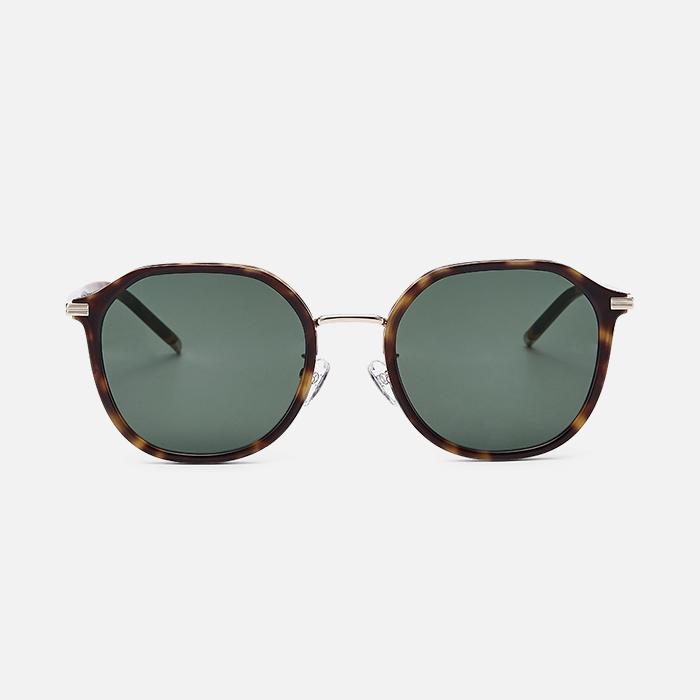 Byumaeb Tidy_Polygonal Half-Rim Soltex Sunglasses