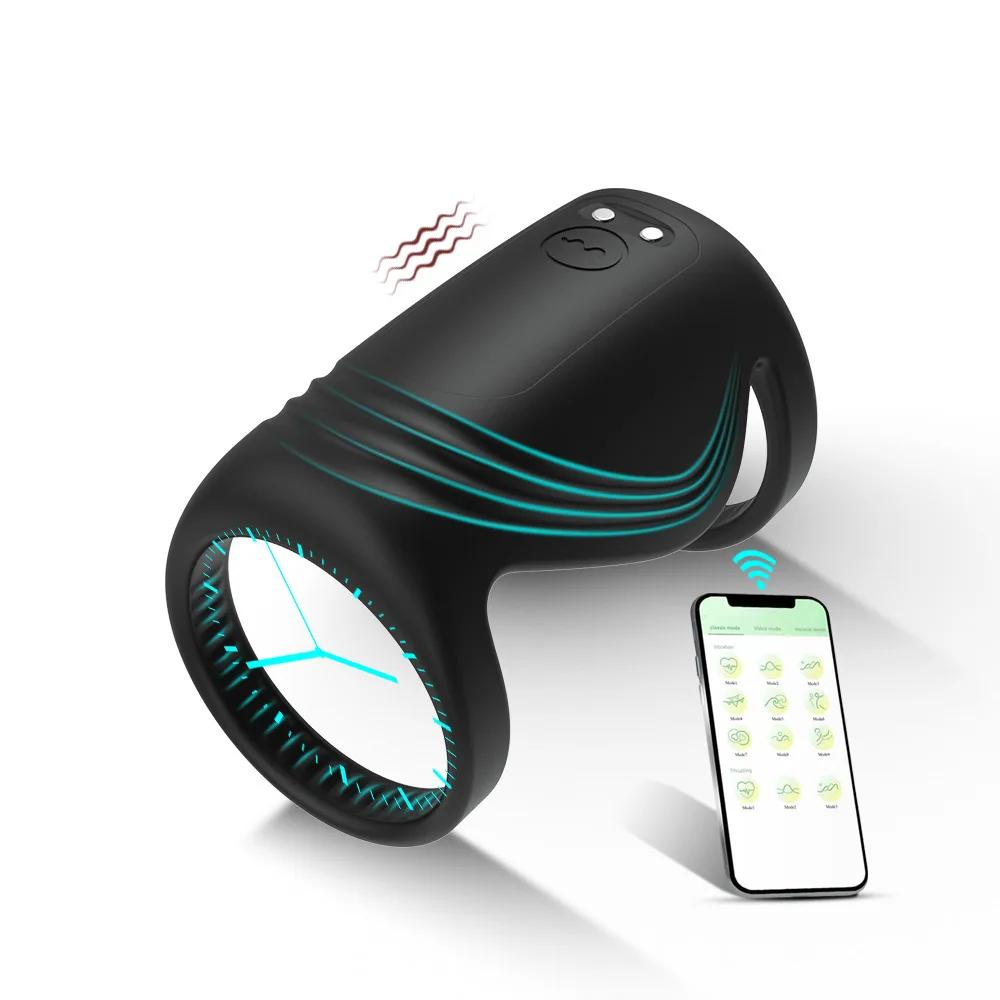 Wearable Sleeve for Penis Cock Ring Vibrator Sex Toys for Adults Vibrating Rings Penis Delay Trainer Stimulator Men Sexy Toys