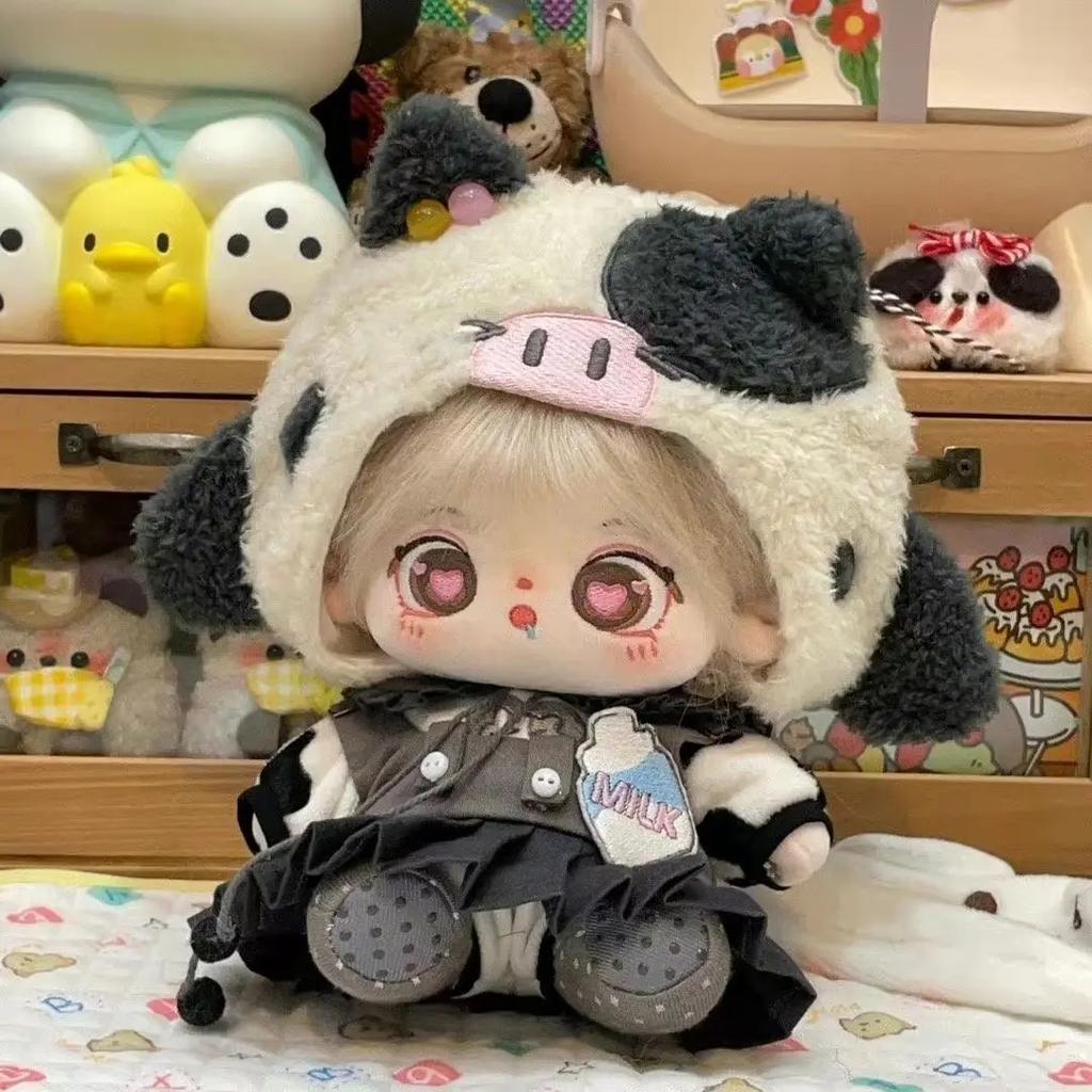 20cm Action Baby Clothes Cow Suit for Cotton Doll Clothes Suit Cosplay Dress-Up Sets Collection Figure Toys for Children Gift