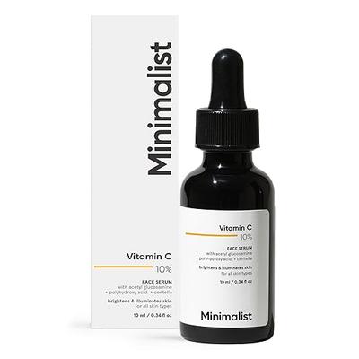 10% Advanced Vitamin C Serum 10 Ml for Glowing Skin | Brightening & Dark Spot Reduction | Improves Uneven Skin Tone, Dullness & UV Damage