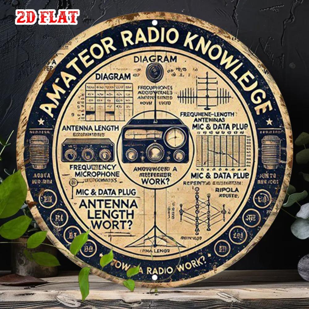 XHDATA Amateur Radio Antenna Map Tin Sign x Inch Retro Aluminum Wall Decor