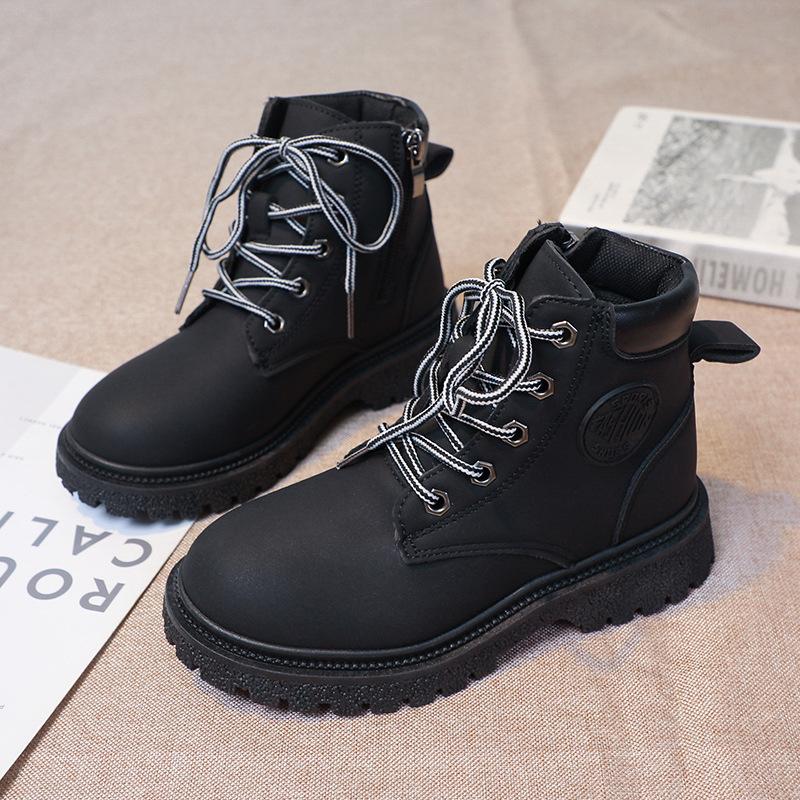 Spring and Autumn Children's Martin Boots Boys' Boots Girls' Non-slip Single Shoes Autumn and Winter Fleece Thickened Snow Boots Winter