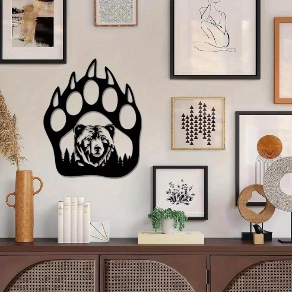 Iron Bear Paw Wall Art Rustic Metal Sculpture Hunting Cabin Decor Living Room