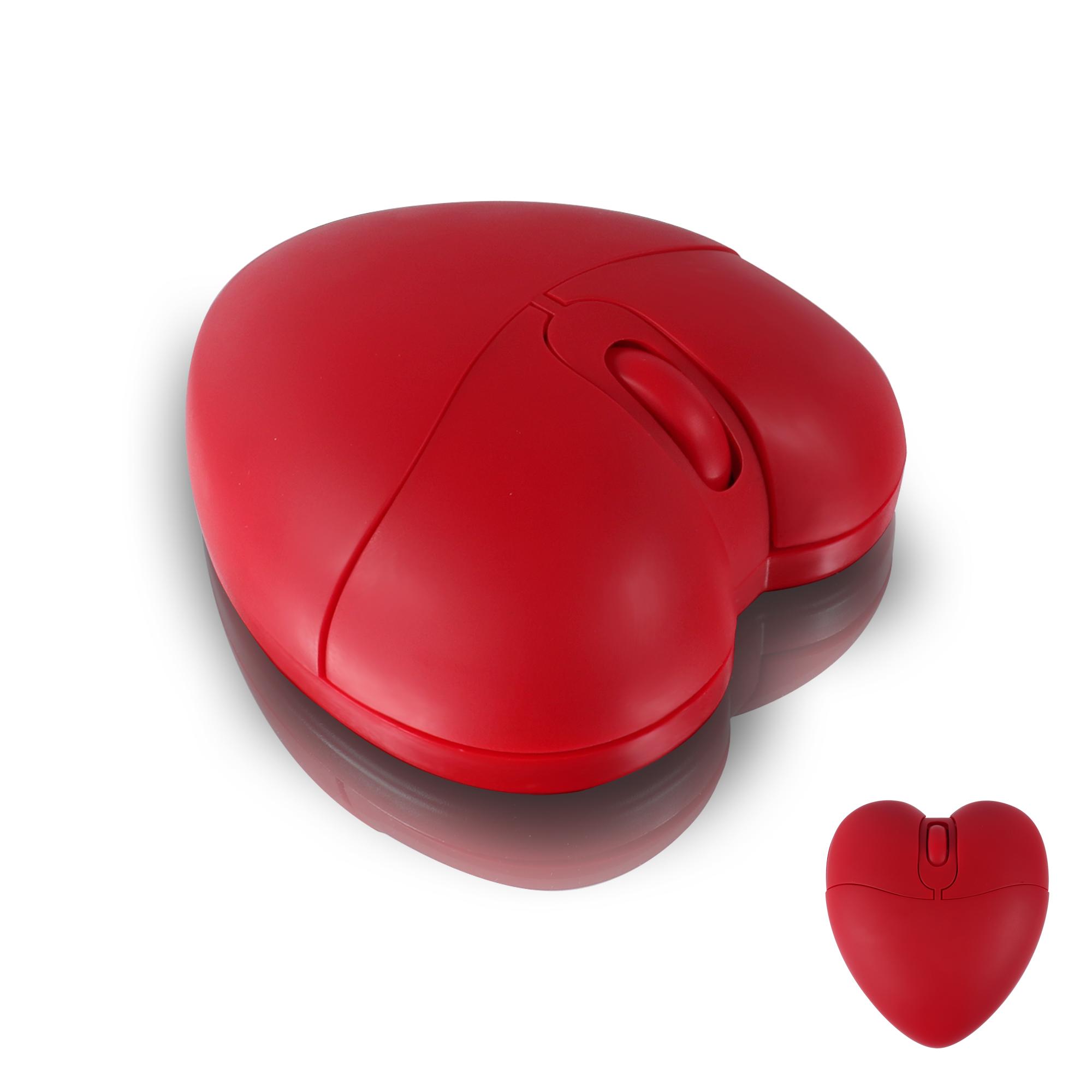 

Wireless 2.4G Bluetooth Dual-mode Mouse Red Heart Shape Small Mouse Cute Mouse Light Weight Portable Mice Office Use PC Study
