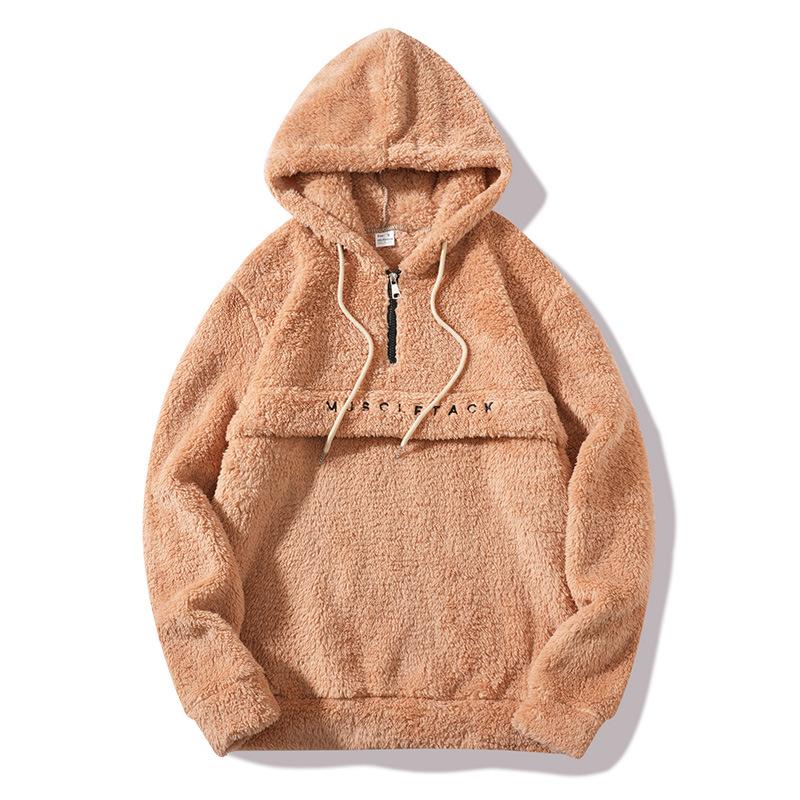 

Padded Letters Half Zip Long-sleeved Lace Up Hooded Long-sleeved Sweatshirt Outside Moisture Wicking Comfortable Fit Skin-friendly Breathable Tops XXL оранжевый