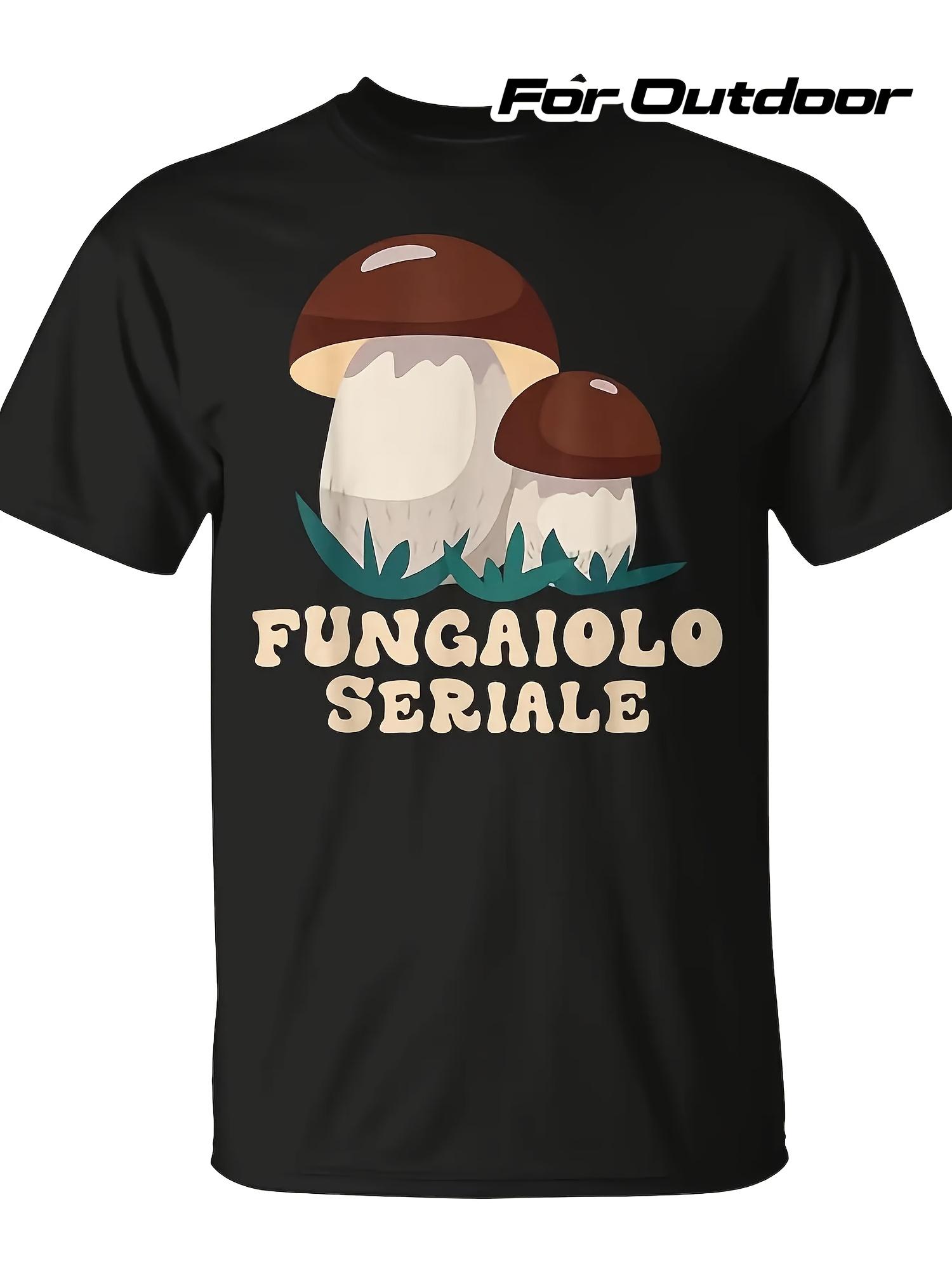 Men s T-Shirt Y2K Italian Mushroom Hunter Black S