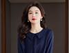 2025 Women's Drapey Chiffon Pullover Blouse - Round Neck, Comfy and Lightweight Top