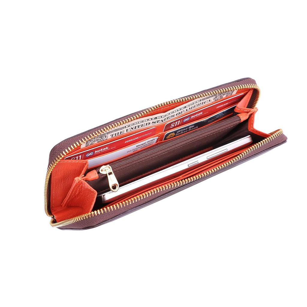 RSINC Large Genuine Leather Wallet for Women (Brown ) B09Y2W8B7D - Vinata