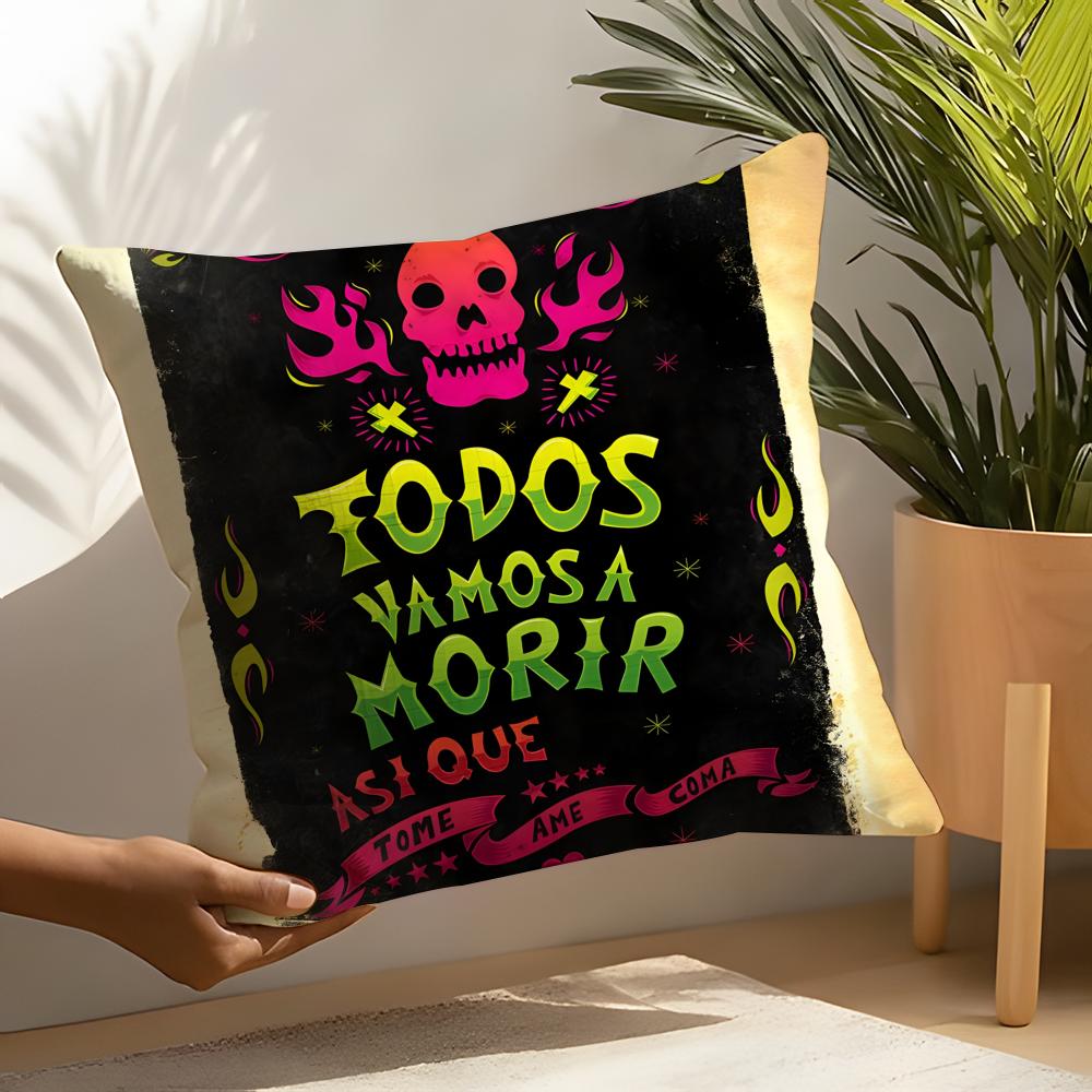 Festival D-Dia De Muertos 1 Pillow Case Linen Cushion Covers For Decorative Sofa Home Pillows Case Car Chair Pillows Cases