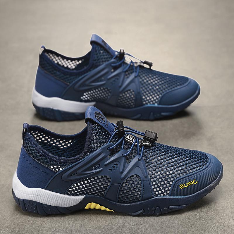 Fashion Men's Shoes Summer Breathable Mesh Outdoor Non-slip Light Walking Casual Trekking Sneakers Beach Wading Shoes Male