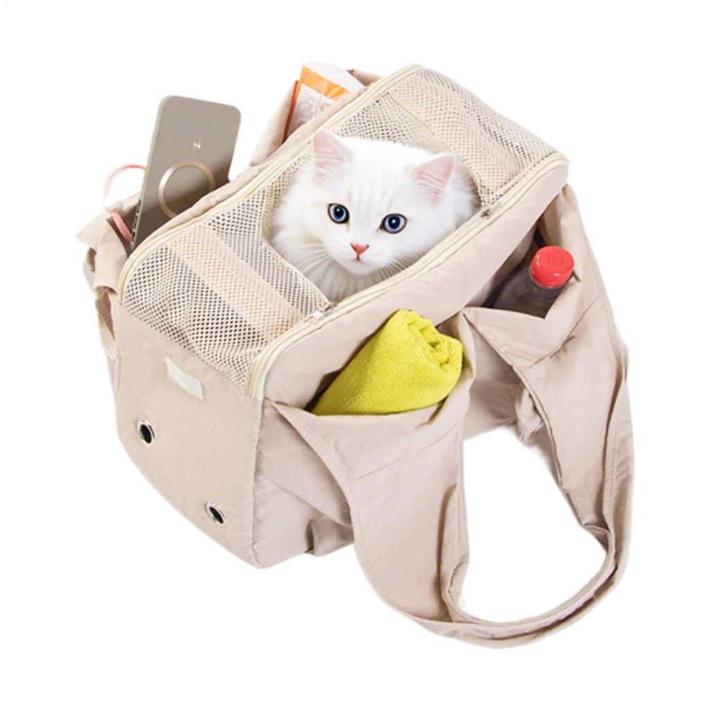 Dog Purse Carrier Lightweight Safety Mesh Window Bag With Side Pockets Dog Carrier Bag For Car Travel Hiking Bike Motorcycle