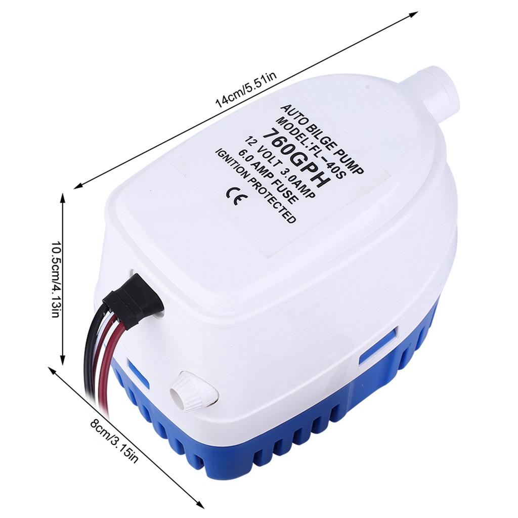DC12V Automatic Submersible Bilge Water Pump with Float Switch for Caravan Boat RV