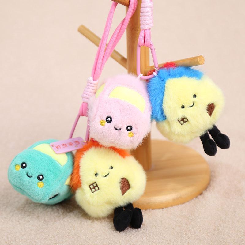 Creative House And Car Plush Keychain With Pp Cotton Filling For Girls Bag Decor