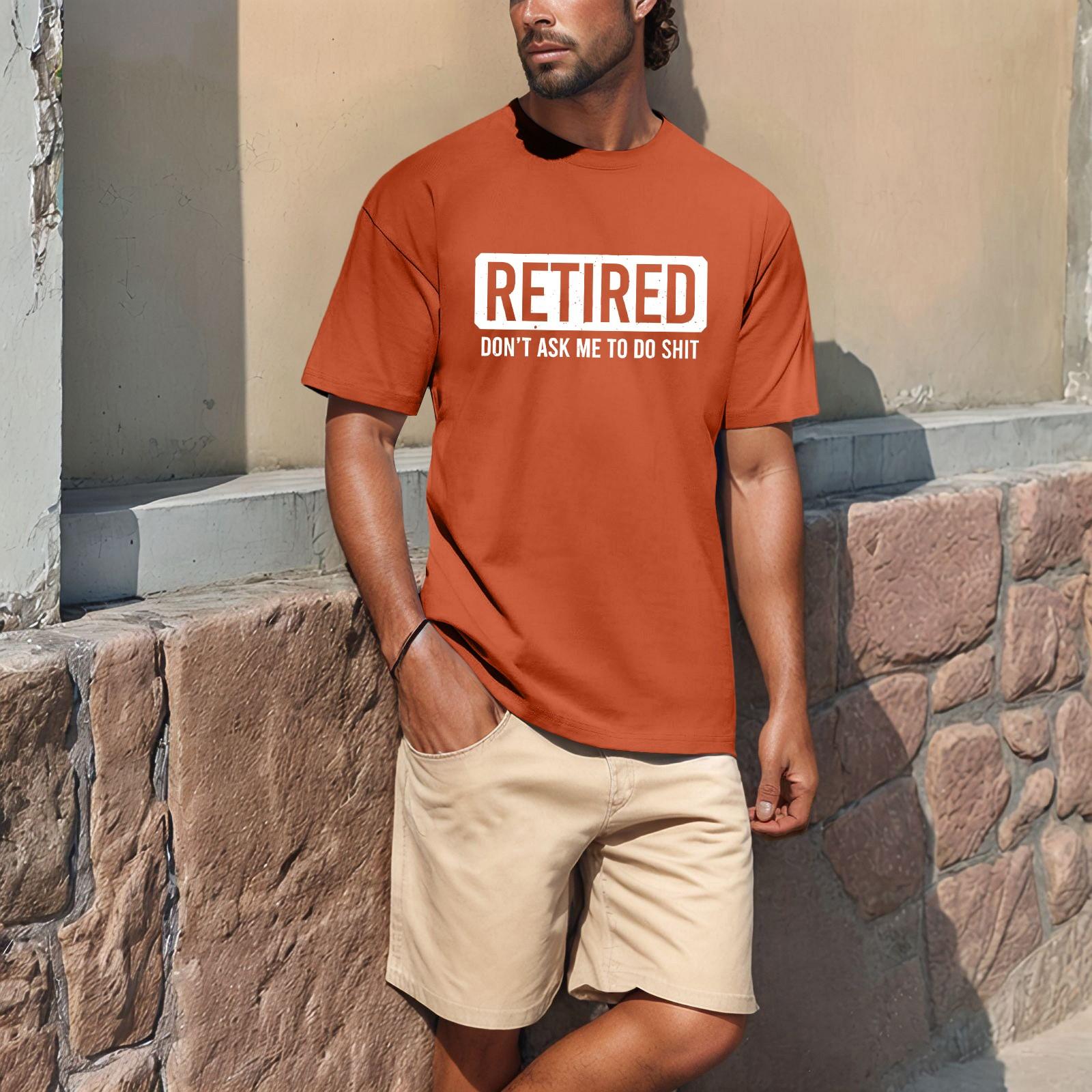 

Мужская популярная футболка с принтом, круглым вырезом и коротким рукавом L оранжевый