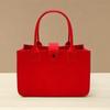 Solid Color Felt Handbag: Large Capacity Commuter and Student Bag