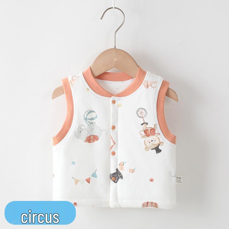 

Thickened Pure Cotton Baby Vest for Autumn/Winter - Warm, Sleeveless Apparel for Newborns and Children 90 cm