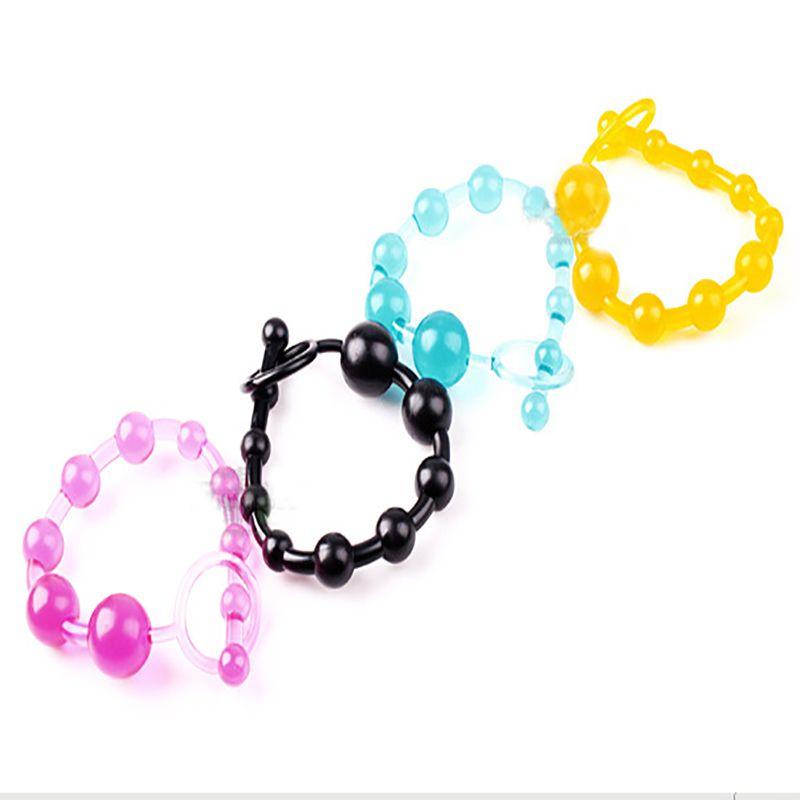Chain Sexy Beads Orgasm Vagina Plug Play Pull Ring Ball Jelly Anal Tool Unisex