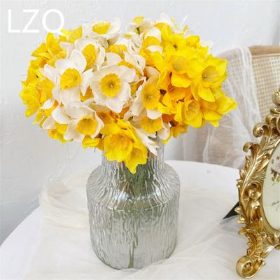 6PCS/Bundle New Artificial Narcissus Flower Home Beautiful Artificial Daffodils Bouquet Wedding Decoration Garden