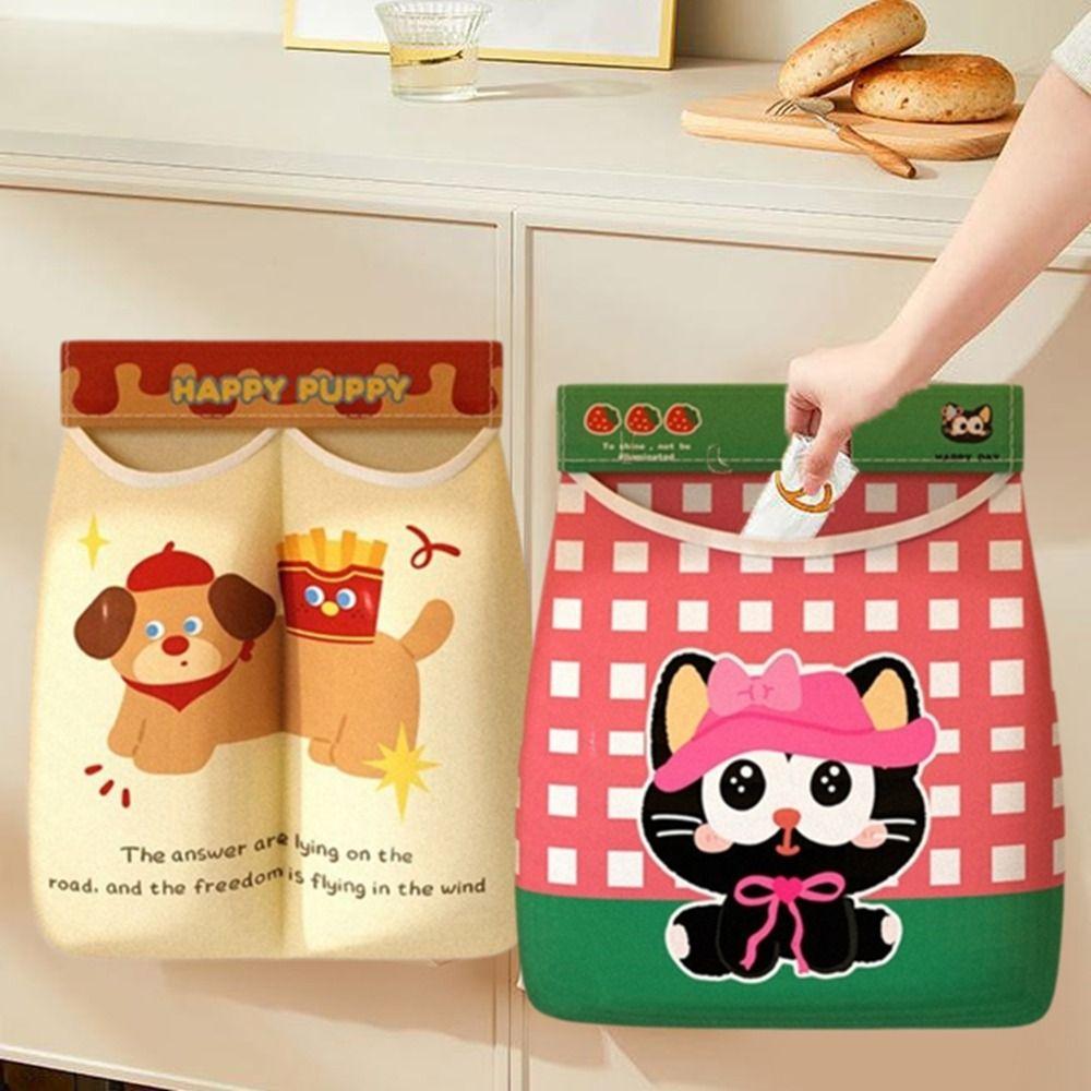 2Pcs Large Capacity Garbage Bag Holder Self Adhesive Underwear Socks Storage Bag  Kitchen