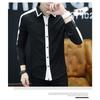 Chemise décontractée à manches courtes rayée coupe ample pour jeunes hommes