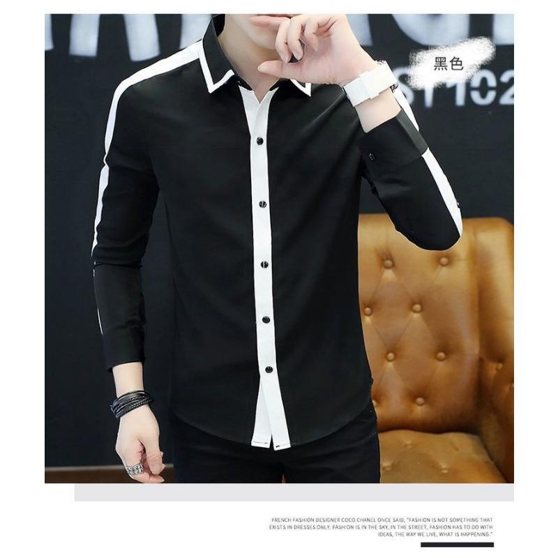Chemise décontractée à manches courtes rayée coupe ample pour jeunes hommes