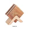 Japanese Style Ceramic Coaster Set with Wooden Holder (4 Square Coasters)