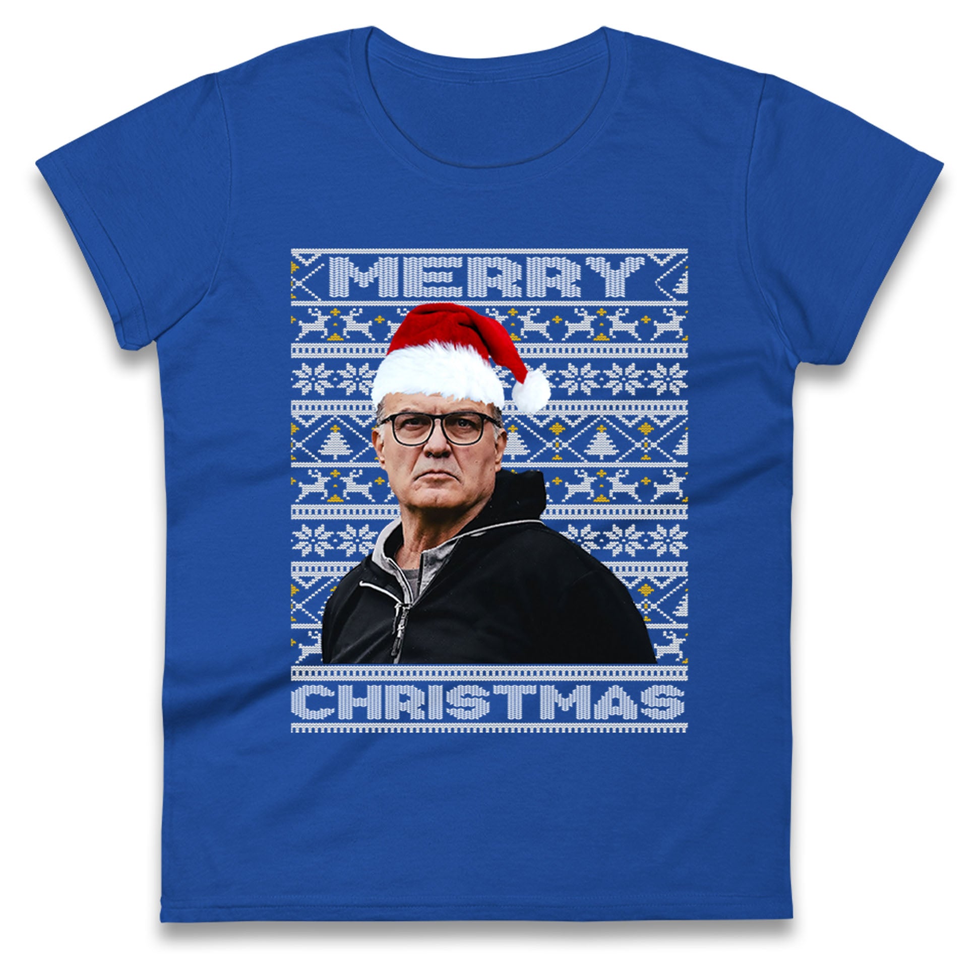 Marcelo Bielsa Christmas Womens T Shirt Mens Tops Tees Unisex Leeds United FC Top M