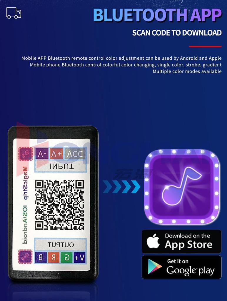 WANGHOI LED Angel Eye Headlight: Bluetooth-Controlled Color-Changing Daytime Running Lights