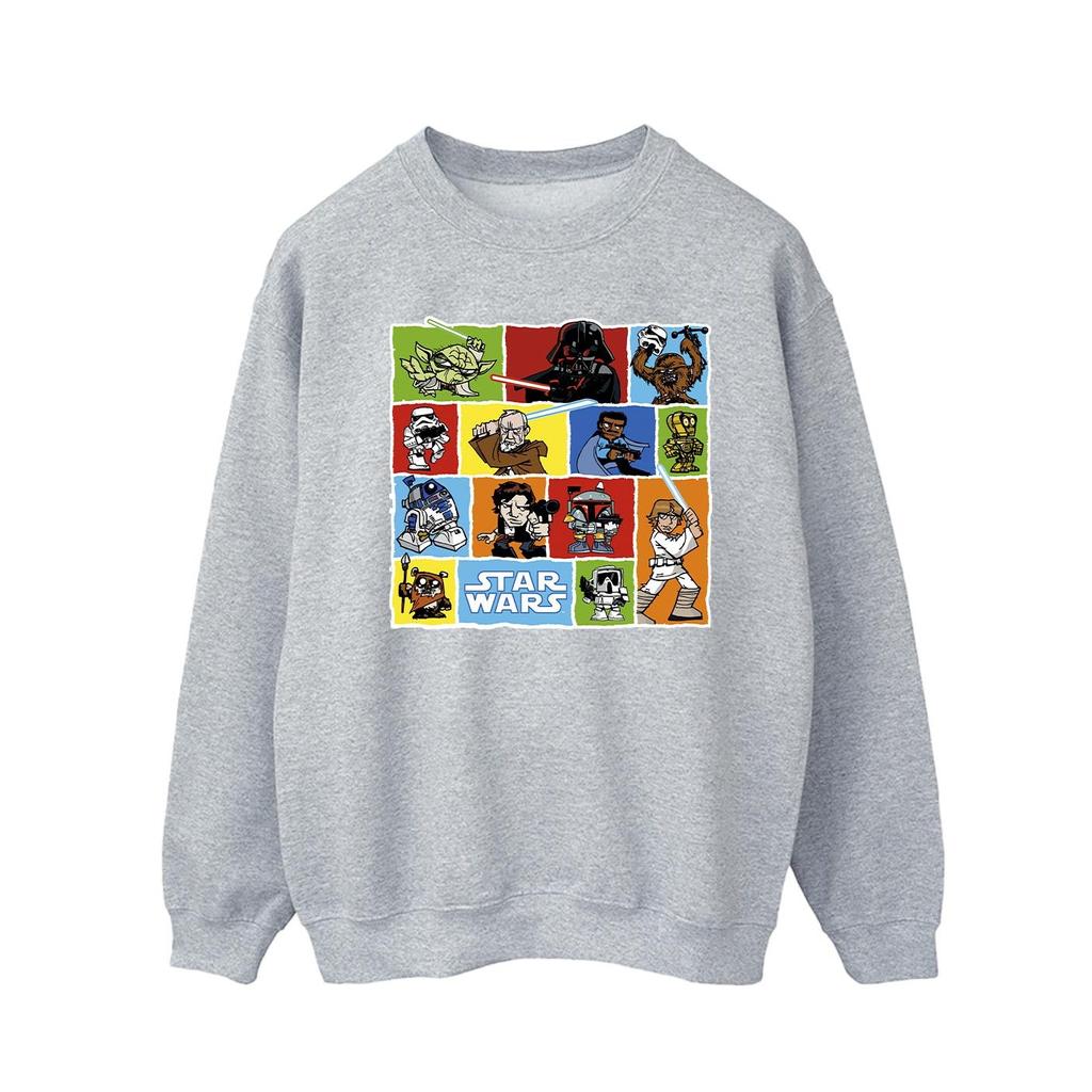 STAR WARS Mens Comic Drawing Montage Sweatshirt