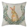 Husă de pernă din in bej Husă de pernă cu model iepure gri pentru scaun de acasă canapea și fete de pernă decorative pentru mașină 45x45cm