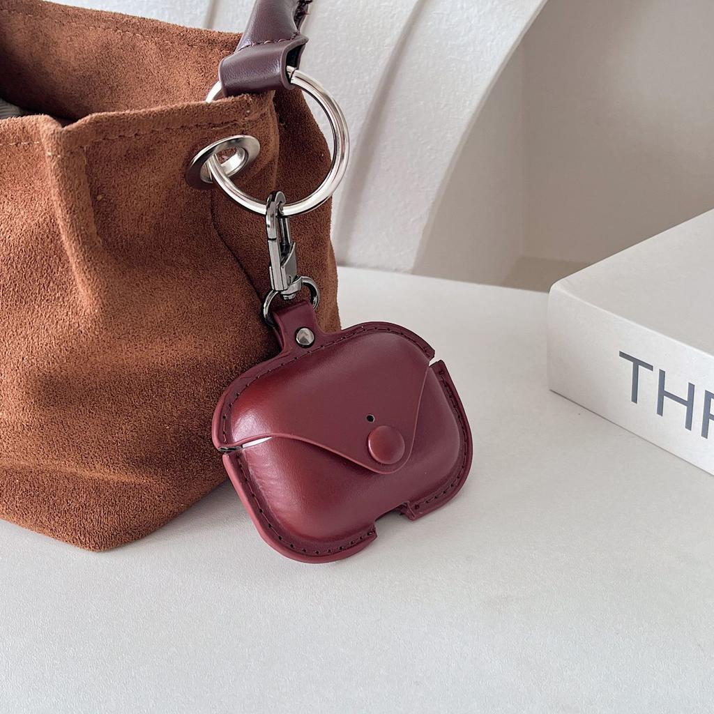 New Apple airpods1011pro1 model earphone case, oily leather styling earphone cover, retro portable earphones.
