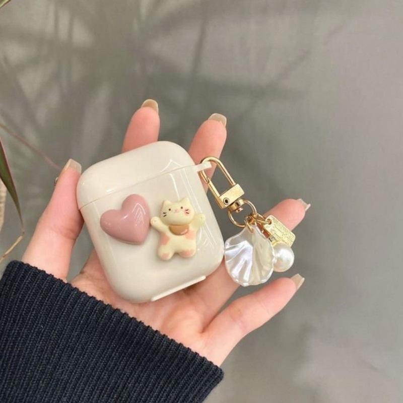 Apple Bluetooth protective case earphone case for AirPods Pro cat love shell 1/1 generation cute