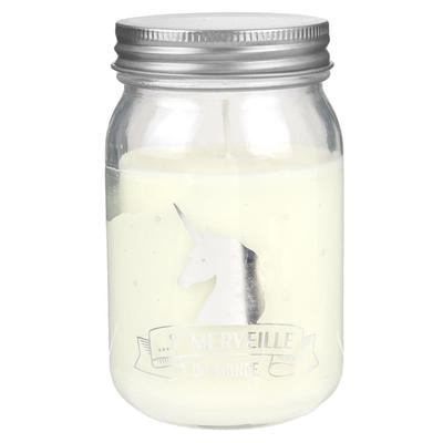 [Q3945] - Αρωματικό κερί Mason jar "Licorne My Unicorn" (8ο Θαύμα του Κόσμου) - 12. 7x7. 5 εκ