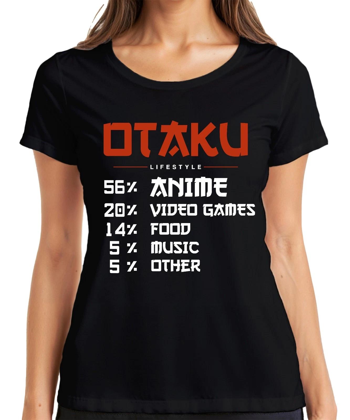 OTAKU LIFESTYLE 56% ANIME 20% VIDEO GAMES Manga Videospiele Japan Damen T-Shirt XS