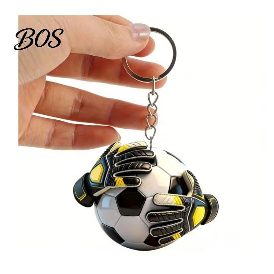 Fußball Schlüsselanhänger Anhänger Anhänger, Torwarthandschuhe Ball Design Schlüsselanhänger, Realistischer Halter Sport Zubehör für Fans Rucksack