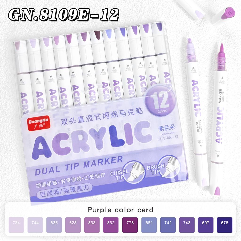 Acrylmarker Pinselspitze 12/24/36/72 Farben Direkte Tinte Wasserfest Flexible Spitze Kunststifte Für Felsmalerei Holz Stoff Ei