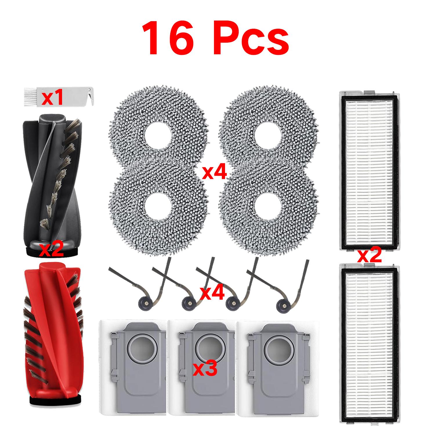 

16 Pieces Replacement Accessories for Roborock Qrevo Curv/Curv S5X/Qrevo Edge/Edge S5A/Qrevo S5V Robot Vacuum