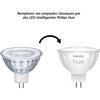 Connected Bulb - PHILIPS HUE - MR16 - White Light - Bluetooth Compatible - Pack of 2 - Works with App and Voice