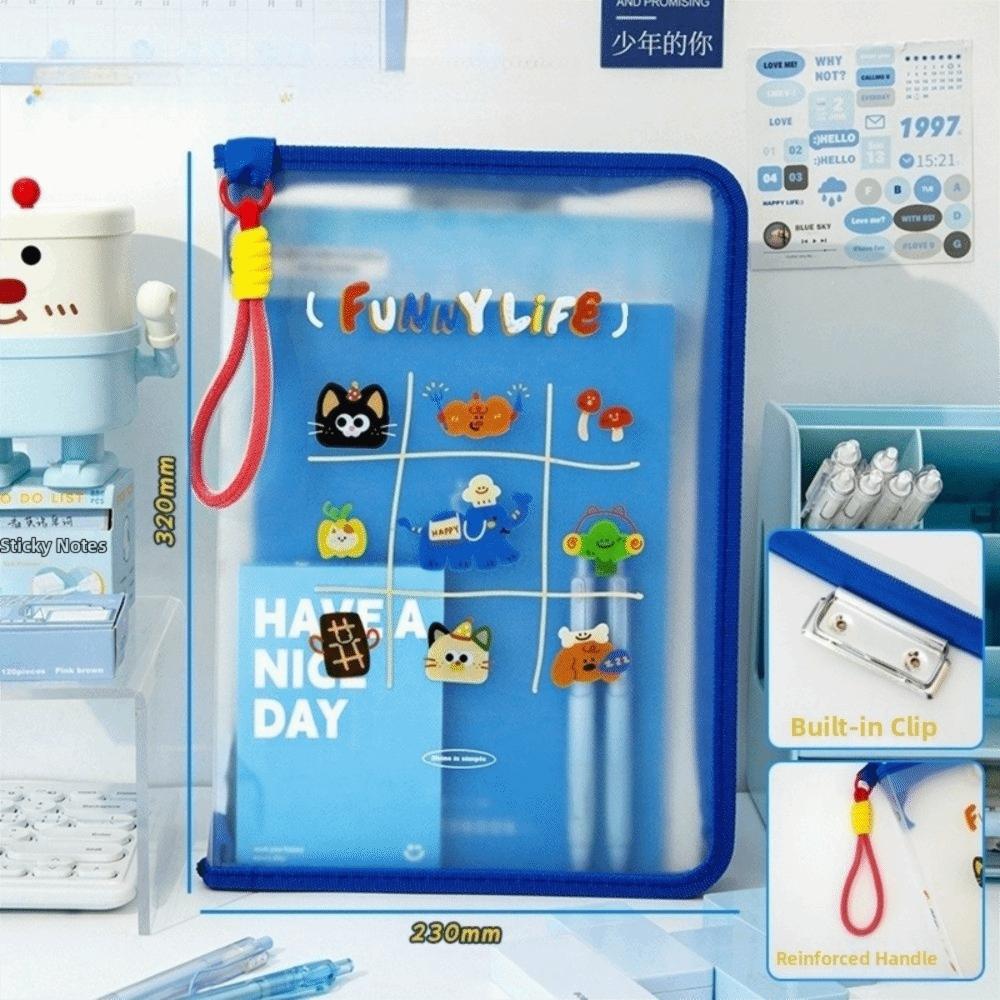 A4 File Storage Bags Large Capacity Stationery Organizer Bag Folders Thickening Waterproof Stationary Bag Handbag SchoolSupplies