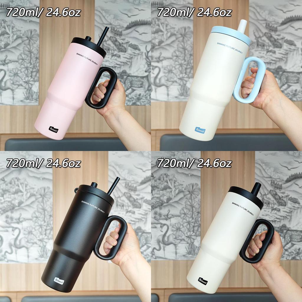 Insulated Travel Mug 720ml Stainless Steel Leakproof Cup For Office Use