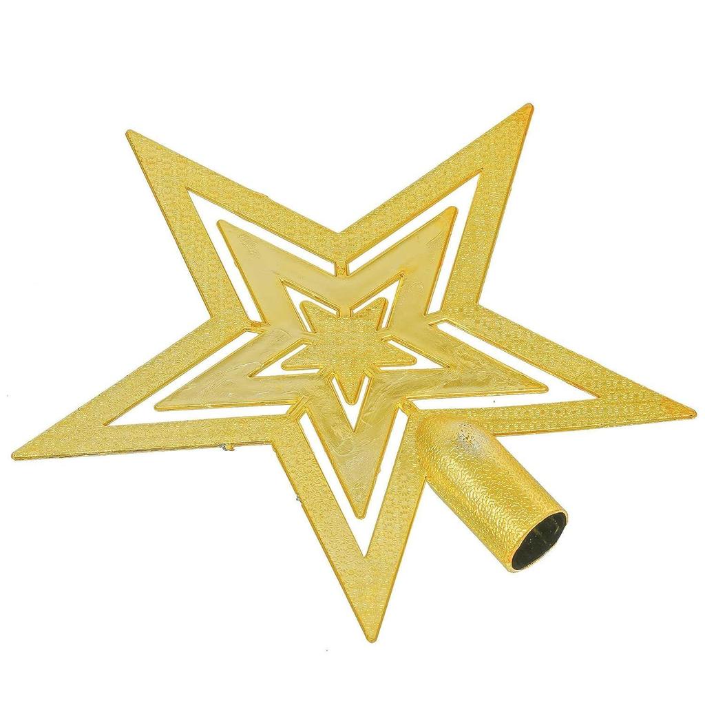 Golden Merry Christmas Star for Tree Topper - Decoration Items, Ornaments Props, Gifts for Women, Men, Kids, Girls