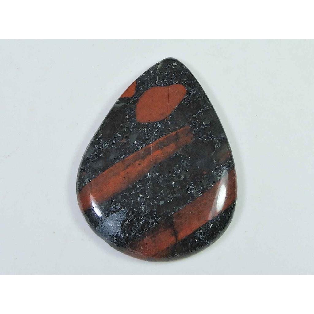 Natural Bloodstone Palm Crytsal 48Cts. Pear Cabochon Loose Gemstone 30X40MM SK-2652