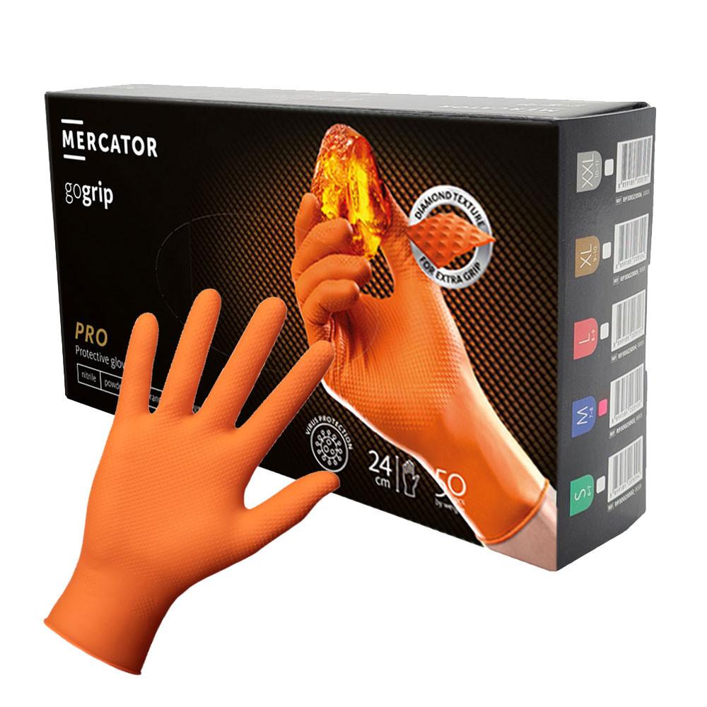 Mercator Gogrip Orange Nitrile Gloves 50 Pcs