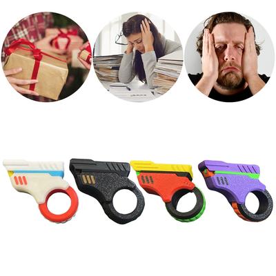3D Baskılı Metal El Döndürücü Etkili Stres Azaltıcı Silah Şekli Fidget Halkası Küçük Tabanca Oyuncakları Kaygı ve Dikkat Eksikliği Hiperaktivite Bozukluğu Hastaları İçin