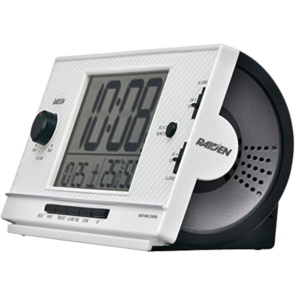 Seiko Clock Alarm Clock Radio Wave Digital High Volume PYXIS RAIDEN Raiden White Pearl 77 X 167 X...