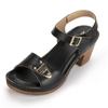 Roman Breathable Sandals Summer Shoes Women 2026 Leather Chunky High Heels Casual Comfortable Beach Shoes Sandalias Femininas